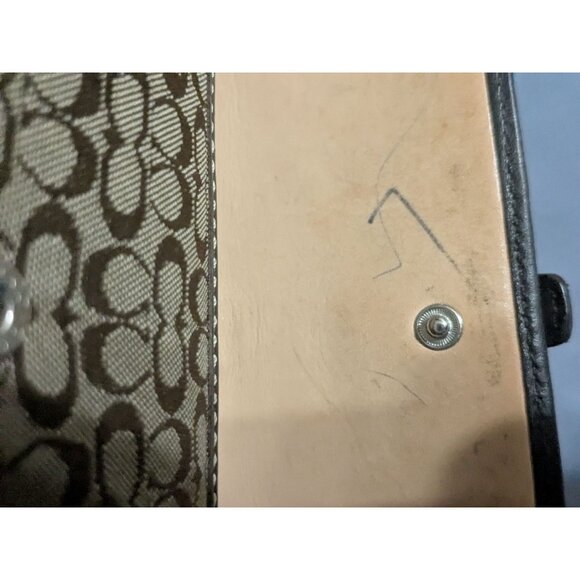 Signature Coach Jacquard Monogram Matching Wallet & Check Book w/flaws - Picture 5 of 5